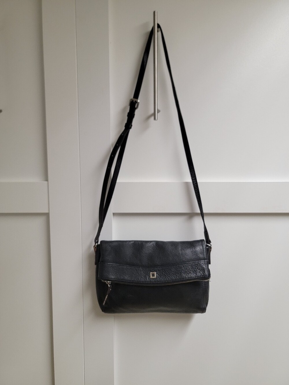 Lodis Black Leather Crossbody Shoulder Bag